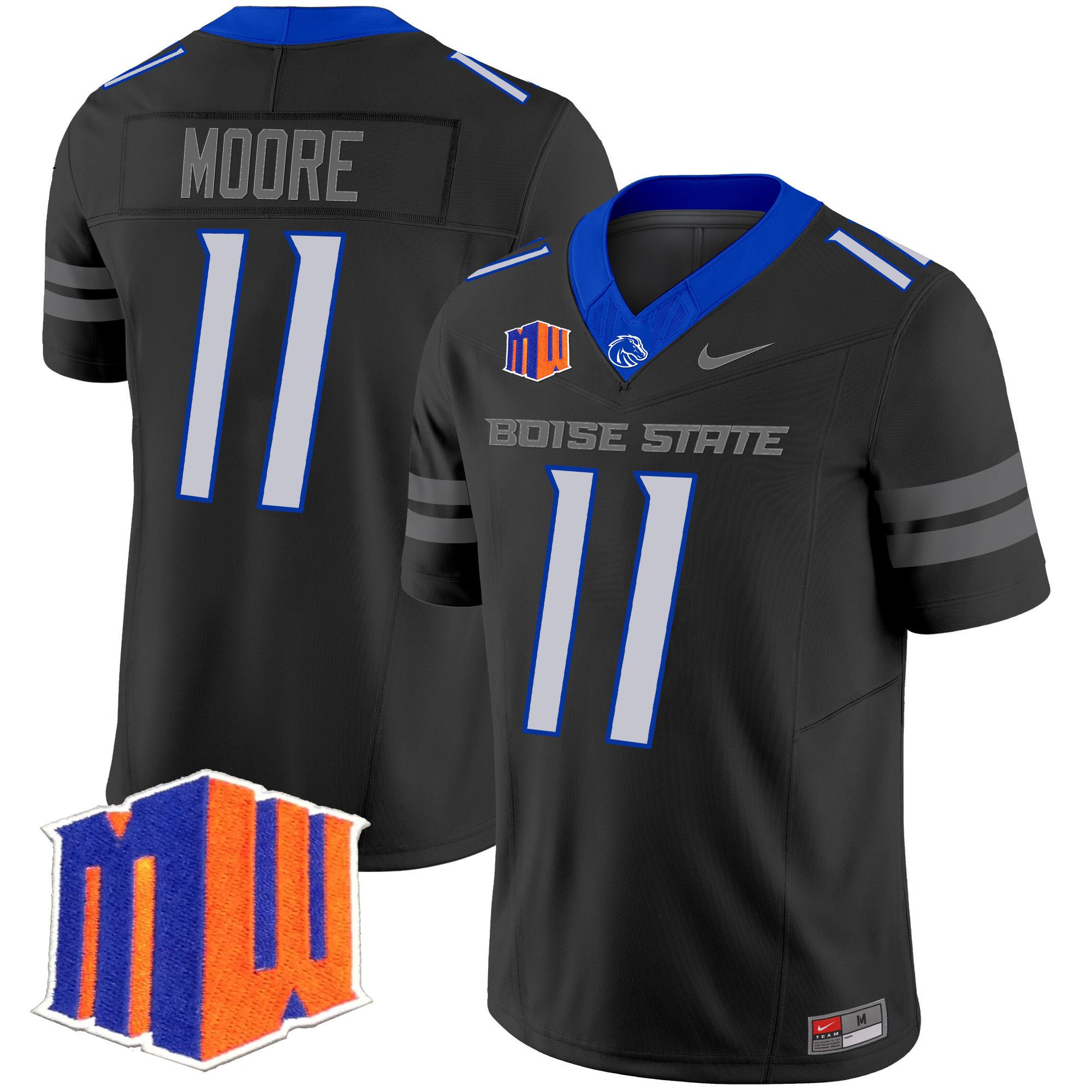 Men Boise State Broncos #11 Moore Black Nike 2024 Vapor Limited NCAA Jersey